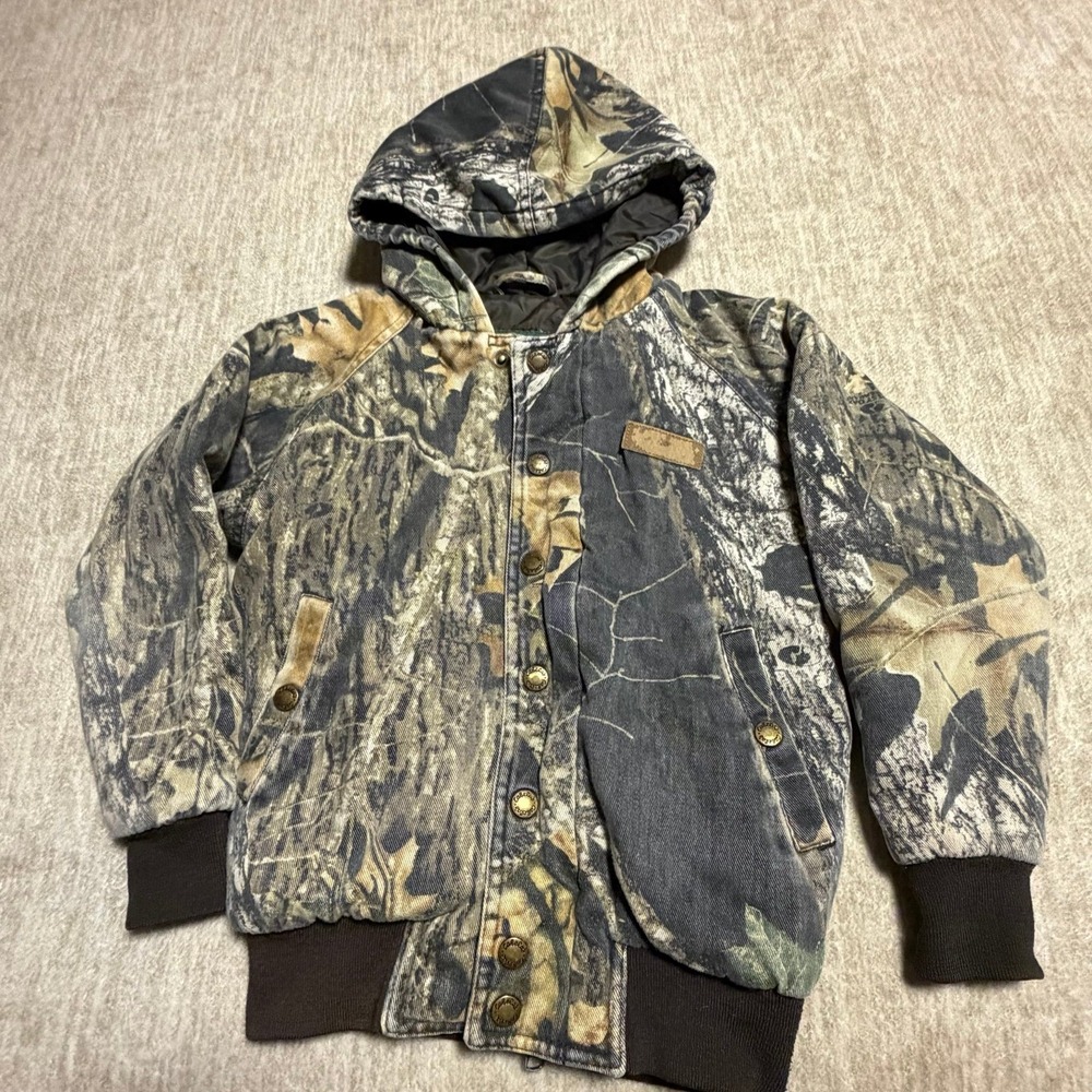 Cabela's‎ For Kids Mossy Oak Camo Hooded Jacket Coat Youth Small 6/6X